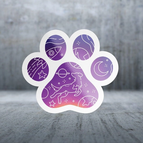 Sticker Pack Dog Paw - Space Pup; Large Sticker