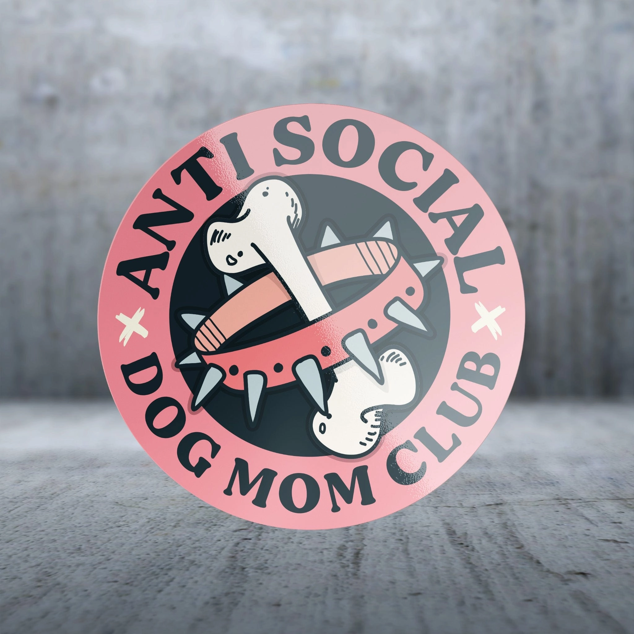 Sticker Pack Dog Sayings - Anti Social Dog Mom Club; Small Sticker