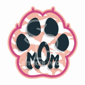 Sticker Pack Dog Sayings - Pink Paw Mom; Small Sticker