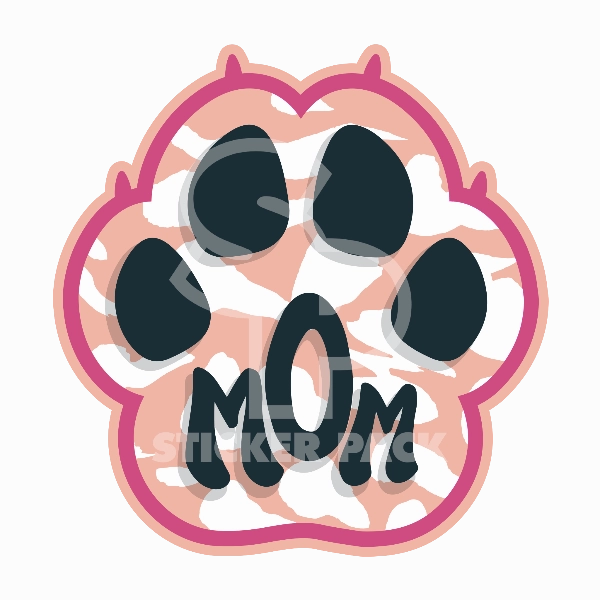 Sticker Pack Dog Sayings - Pink Paw Mom; Small Sticker