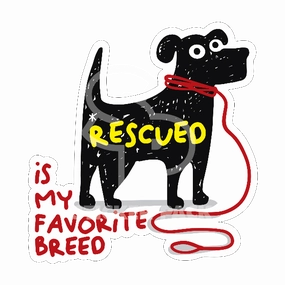 Sticker Pack Dog Sayings - Rescued is my Favorite Breed; Small Sticker