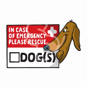 Sticker Pack Emergency Dog Rescue; Large Sticker