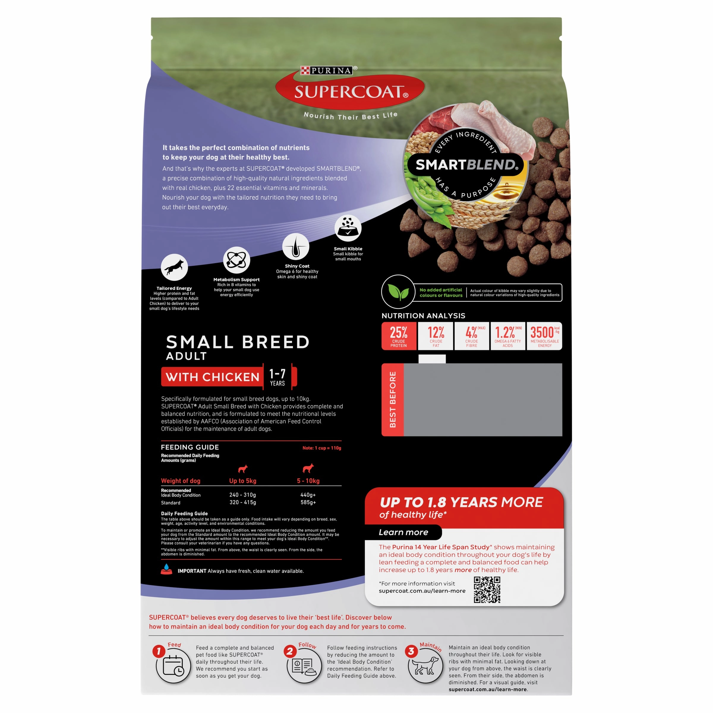 Supercoat - Adult Small Breed with Chicken Dog Dry Food (2.8kg)