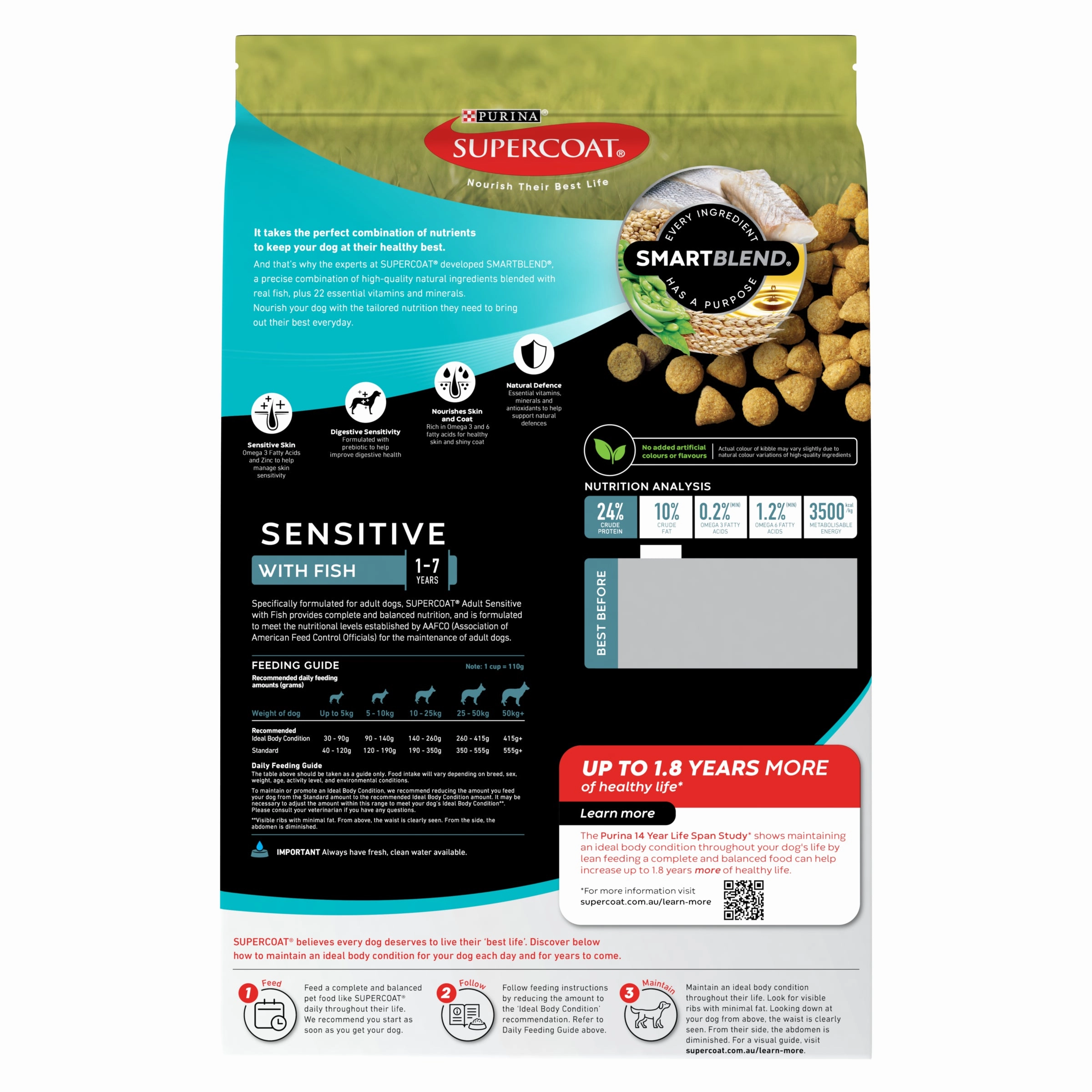 Supercoat - Sensitive with Fish Dog Dry Food (2.6kg)