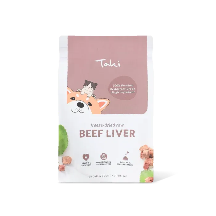 Taki Freeze Dried Treats for Dogs & Cats - Beef Liver 50g