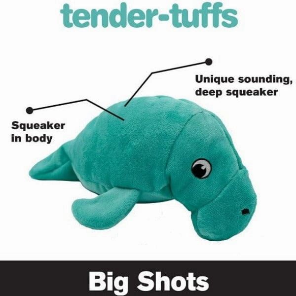 tender-tuffs Big Shots Manatee Plush Dog Toy