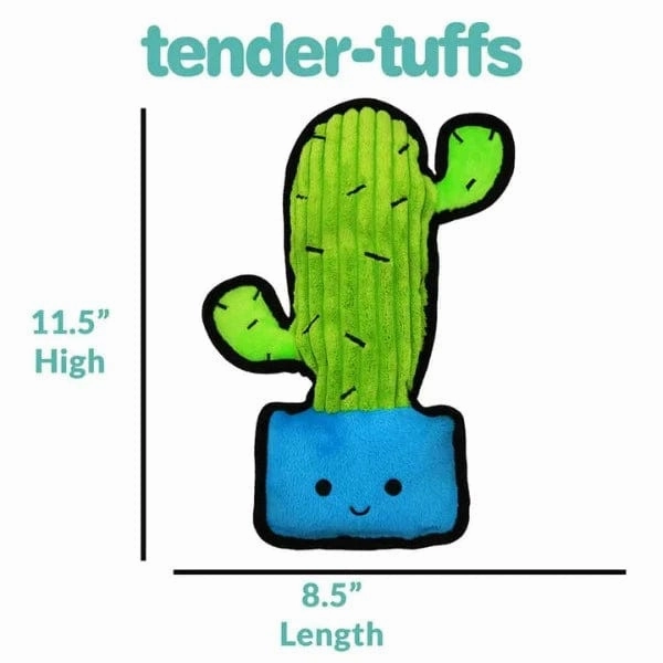 tender-tuffs Easy Grab Green Cactus Plush Dog Toy
