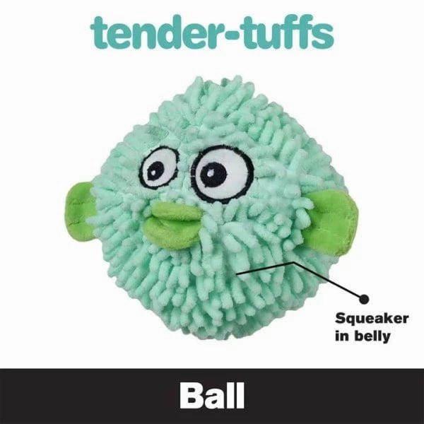 tender-tuffs Pufferfish Plush Dog Toy