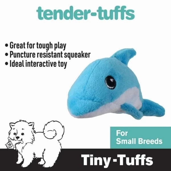 tender-tuffs Tiny Dolphin Plush Dog Toy