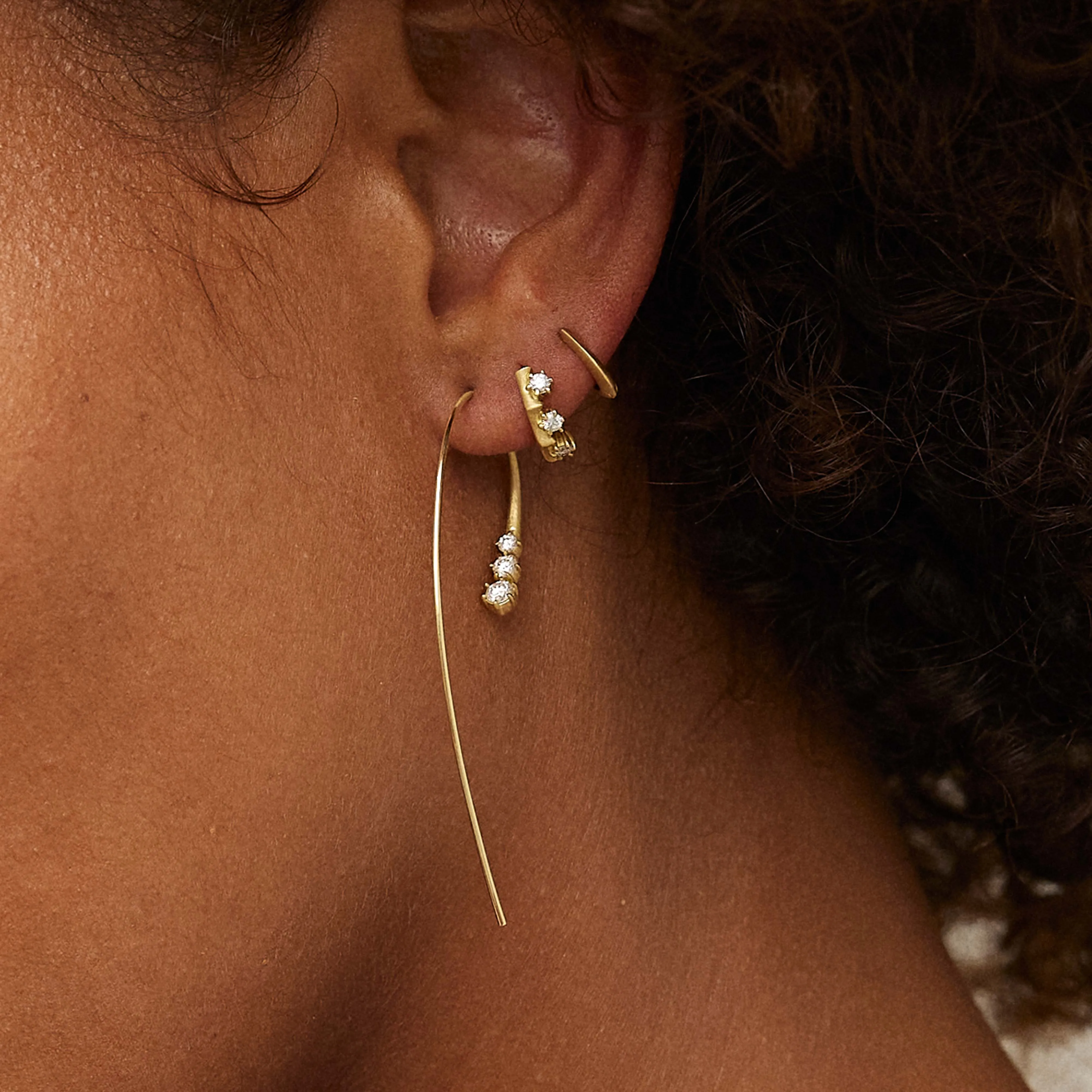 Three Stone Ara Hoops