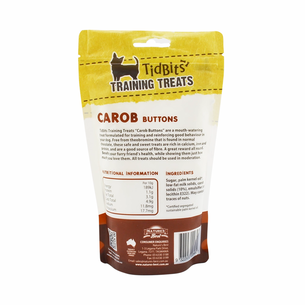 TidBits - Training Treats Carob Buttons (250g)
