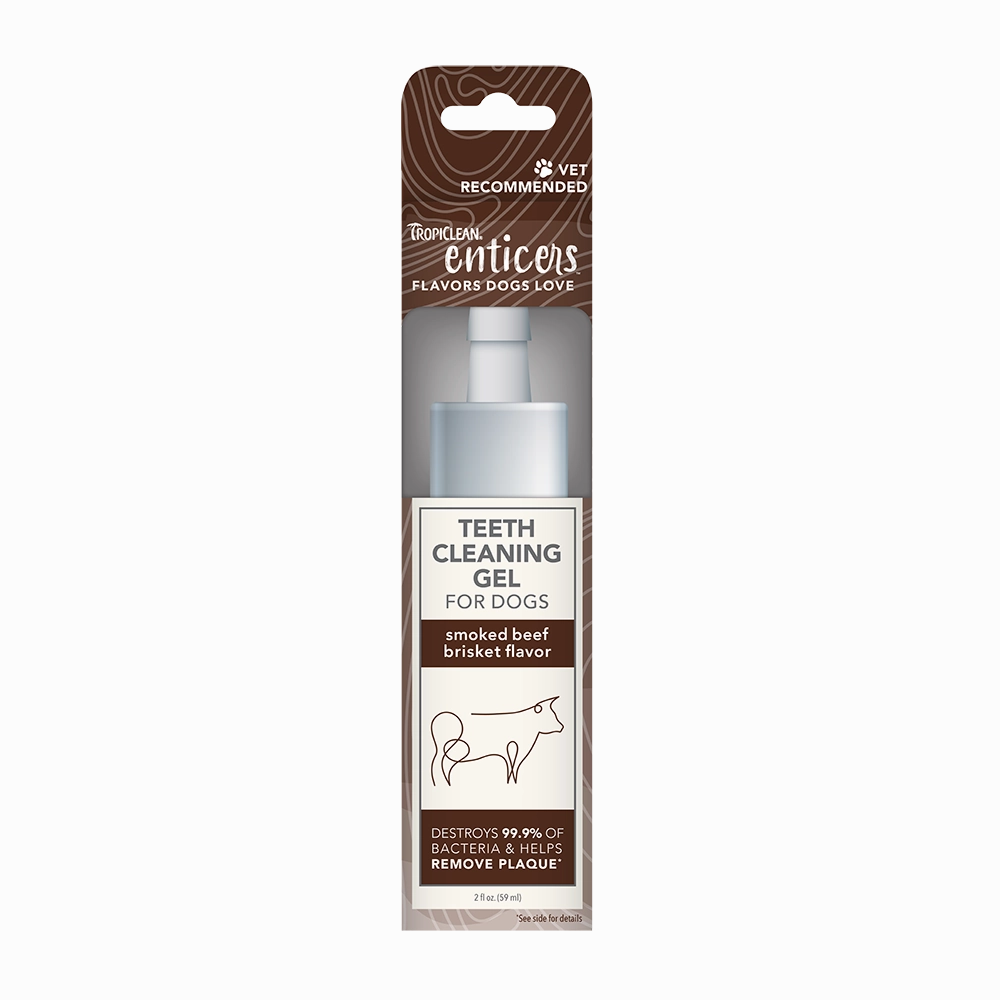 TropiClean Enticers Teeth Cleaning Gel for Dogs - Smoked Beef Brisket Flavor 2oz