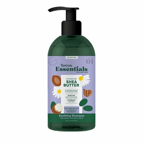 TropiClean Essentials Soothing Shampoo Shea Butter - Soft Shea Butter & Chamomile for Dogs, Puppies & Cats 16oz