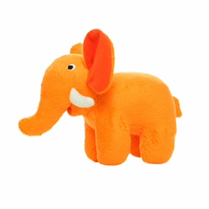 Tuffy Mighty Safari Jr. Orange Elephant Dog Toy