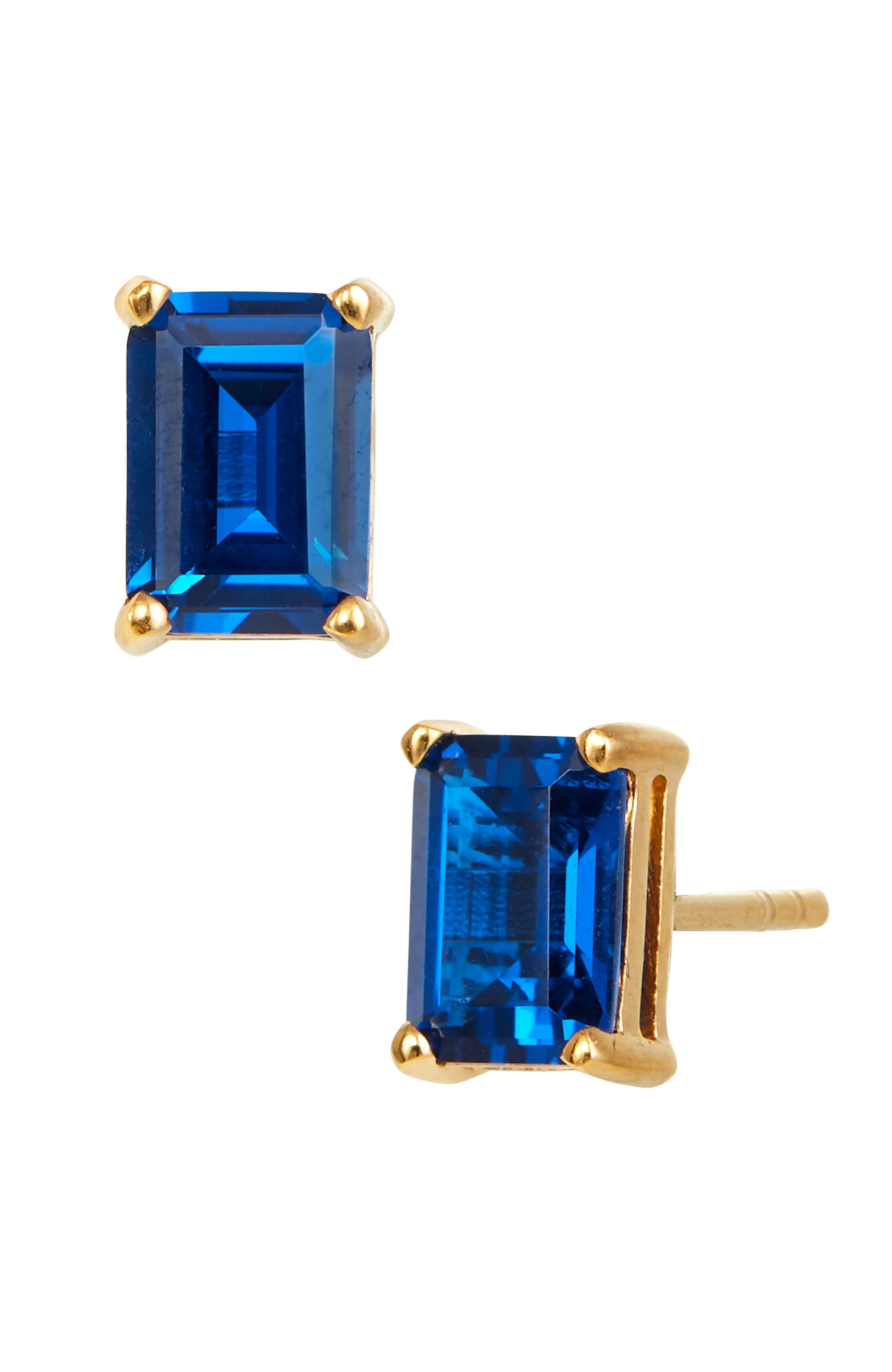 VERMEIL DECEMBER BLUE TOPAZ EMERALD CUT CZ BIRTHSTONE STUD IN BOX ecco Shoes