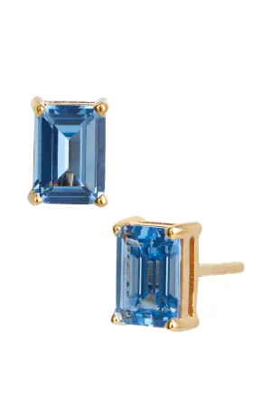 VERMEIL DECEMBER BLUE TOPAZ EMERALD CUT CZ BIRTHSTONE STUD IN BOX ecco Shoes