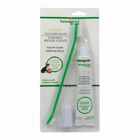 Vetoquinol Care Enzadent Toothbrush Kit - Poultry For Dogs & Cats