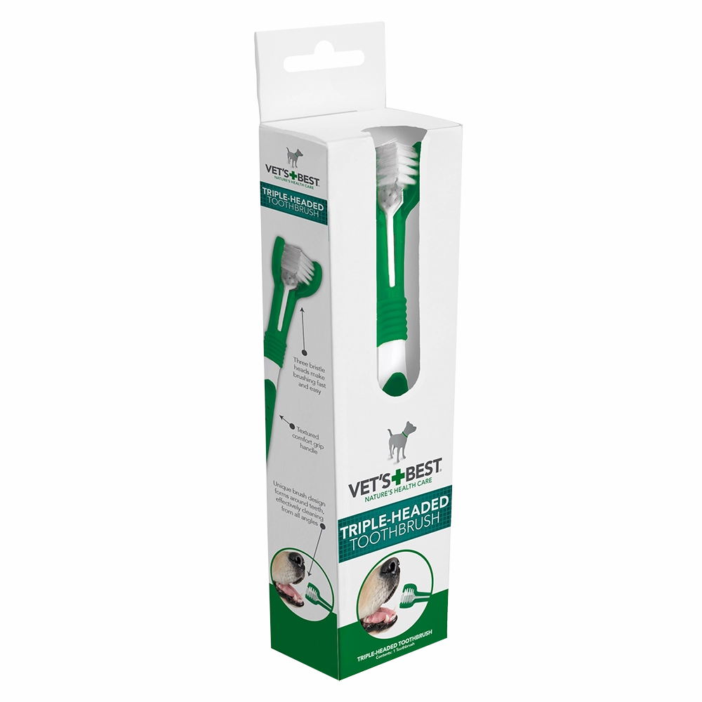 Vets Best - Advanced Triple-Head Toothbrush
