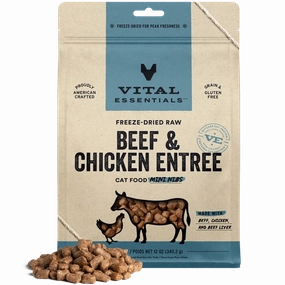 Vital Essentials Freeze-Dried Raw Mini Nibs Beef & Chicken Cat Food