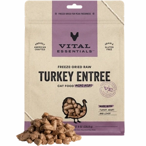 Vital Essentials Freeze-Dried Raw Mini Nibs Turkey Cat Food
