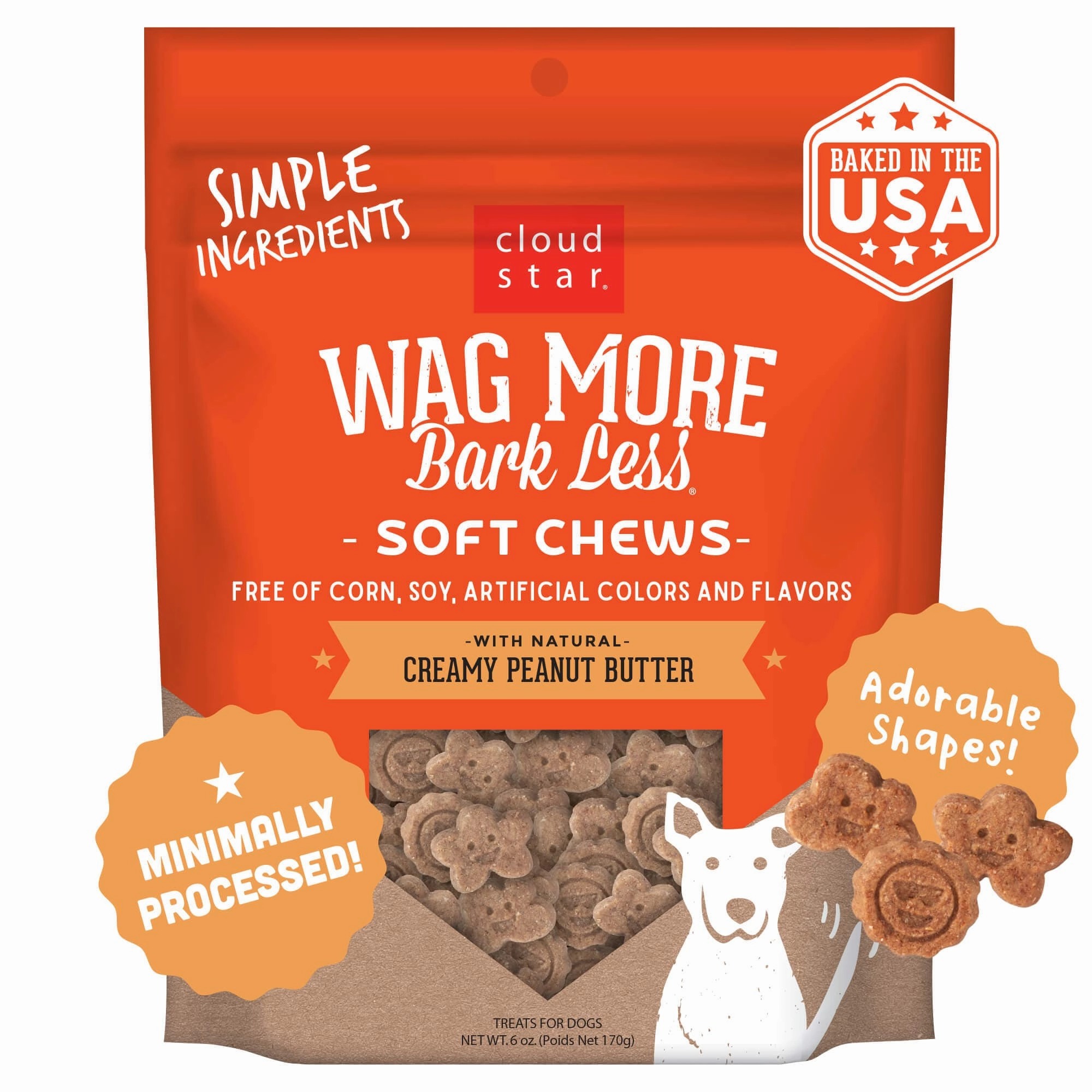 Wag More Bark Less Creamy Peanut Butter Soft & Chewy Dog Treats