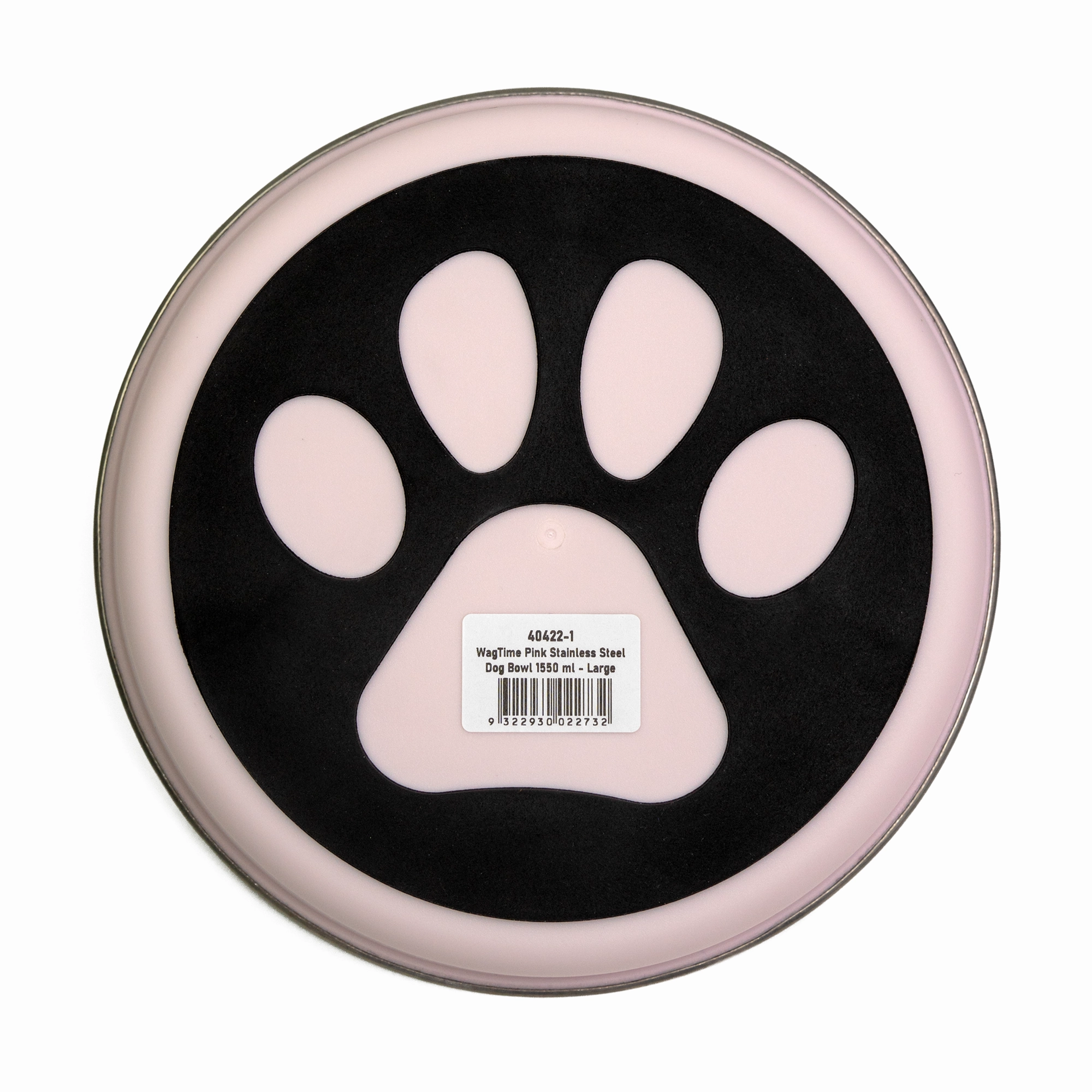WagTime - Pink Stainless Steel Dog Bowl (Large)