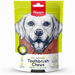 Wanpy Dog All Natural Toothbrush Chews Beef Flavor 100g
