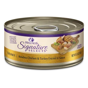 Wellness Cat Core Grain-Free Signature Selects Chunky Boneless Chicken & Turkey Entree in Sauce 5.3oz