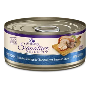 Wellness Cat Core Grain Free Signature Selects Shredded Boneless Chicken & Chicken Liver Entree in Sauce 5.3oz
