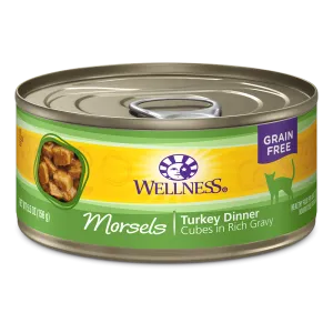 Wellness Cat Grain Free Morsels - Cubes in Rich Gravy Turkey Dinner 5.5oz