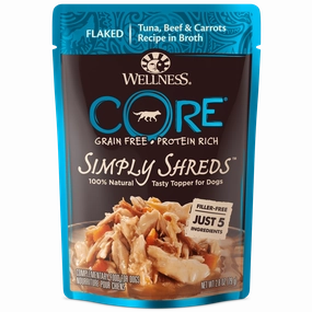 Wellness CORE Simply Shreds Tuna Beef & Carrots In Broth Dog Food Topper