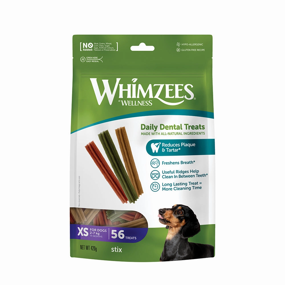 Whimzees All Natural Dental Treats for Dogs Stix XS 48 8pcs