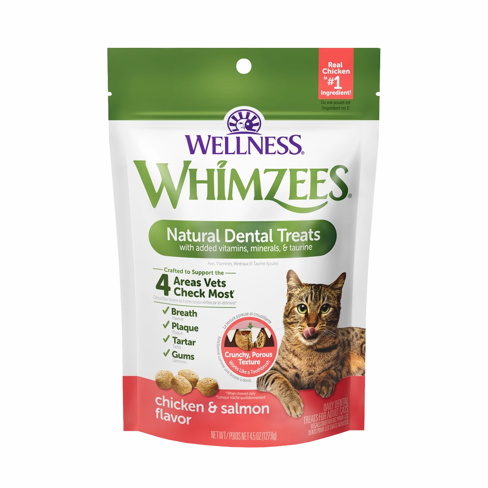 Whimzees Cat Natural Dental Treats Chicken & Salmon 4.5oz