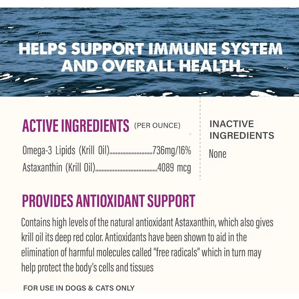 Wild Antarctic Krill Oil Antioxidant Supplement for Dogs & Cats