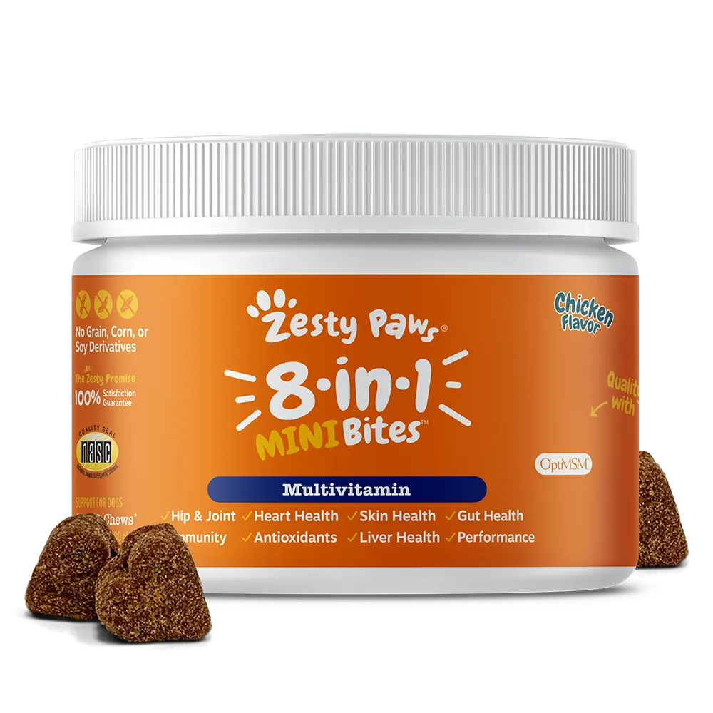 Zesty Paws Dog 8-in-1 Multifunctional Mini Bites Chicken 90soft chews