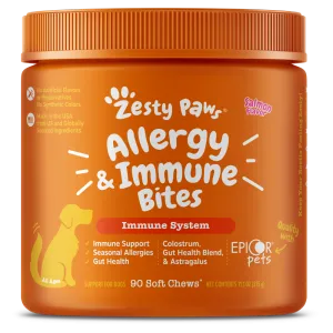 Zesty Paws Dog Allergy & Immune Bites Immune System Salmon 90soft chews