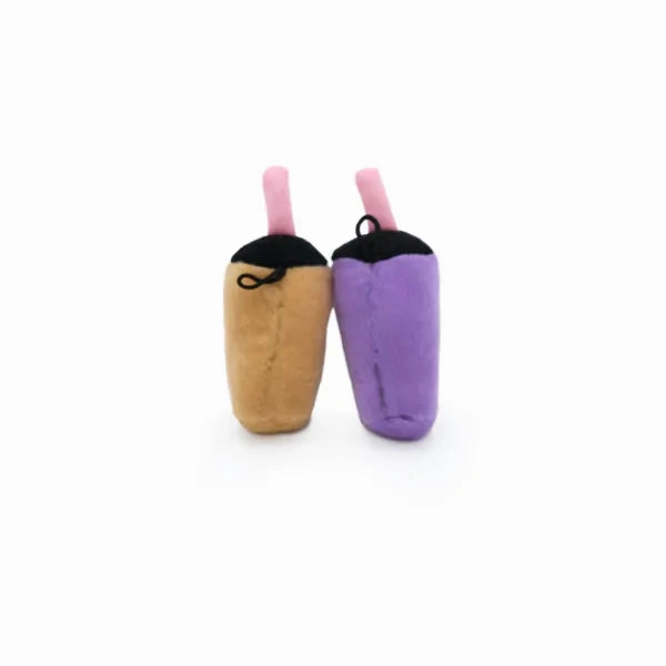 ZippyClaws NomNomz - 2-Pack Milk Tea and Taro Cat Toy