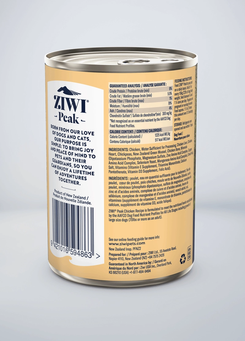ZIWI Peak Grain Free Free-Range Chicken Recipe Canned Dog Food