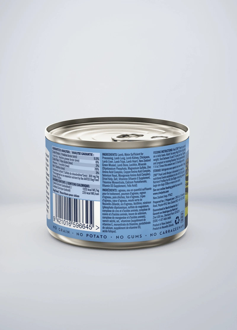 ZIWI Peak Grain Free Lamb Recipe Canned Dog Food